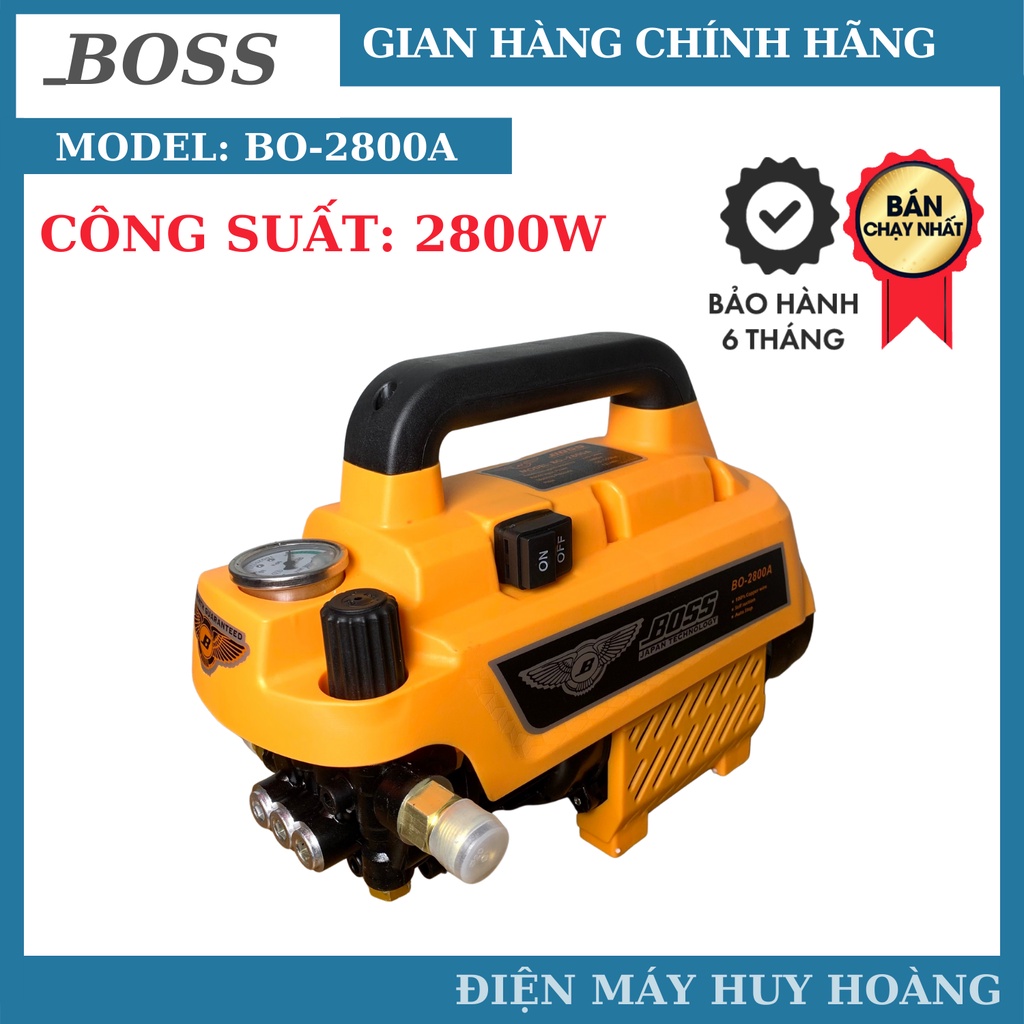 Máy rửa xe chính hãng BOSS 2800w thế hệ mới | Thân máy nặng 11,8kg | Động cơ dây đồng 100%