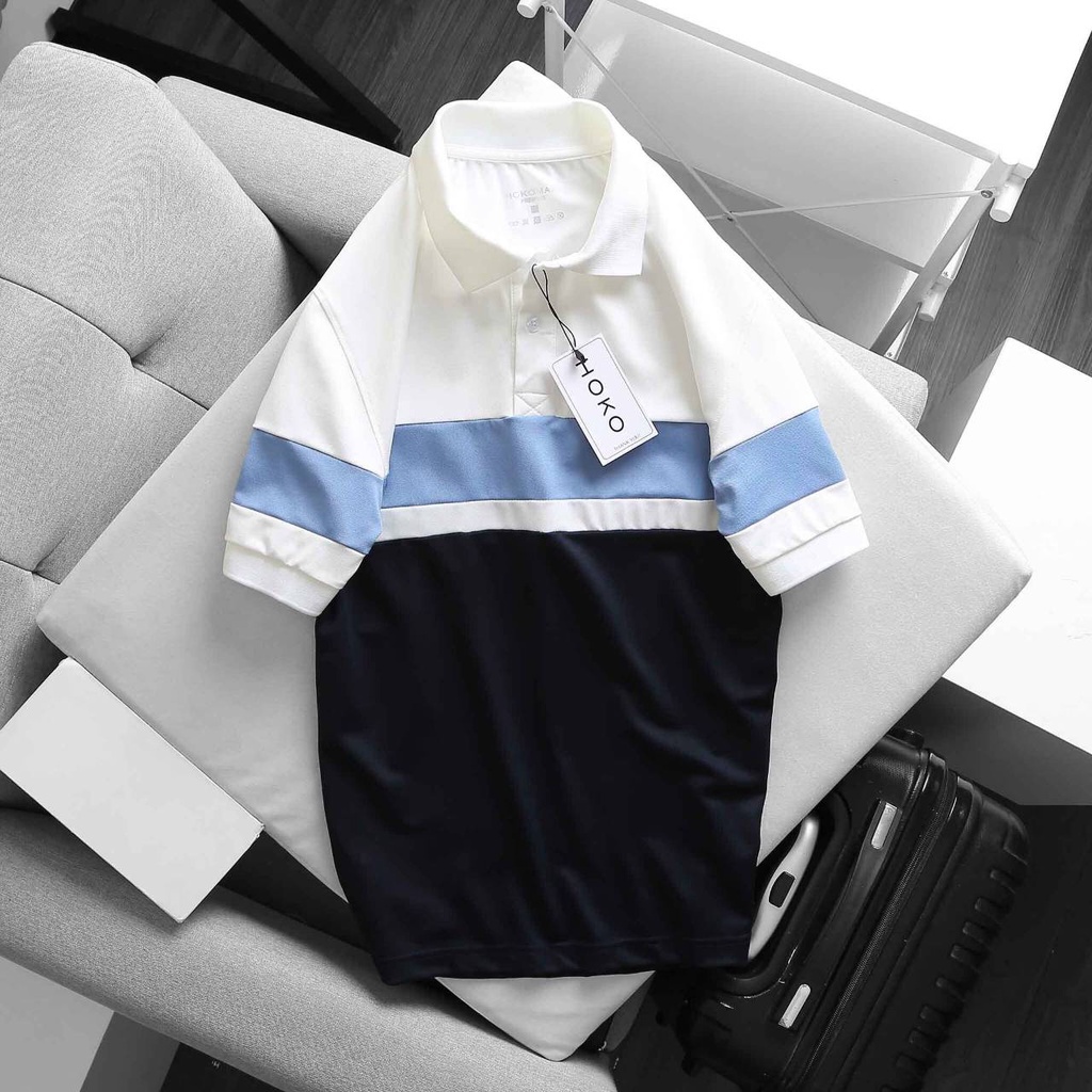 Áo Polo nam cao cấp cổ UP SIZE XXL 82kg  phối sọc form ôm dáng chuẩn đẹp chất thun lạnh cotton thoáng mát | BigBuy360 - bigbuy360.vn