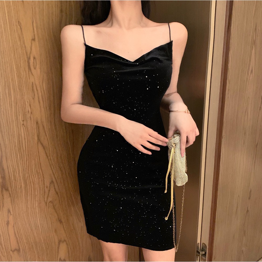 Váy Body nữ Váy 2 dây Cổ Đỗ Nữ Siêu Tôn Dáng | BigBuy360 - bigbuy360.vn