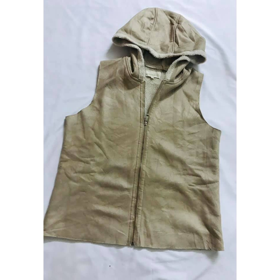 áo khoác gile da lộn nữ