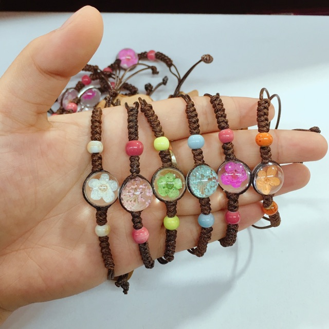 VÒNG TAY TẾT MIX ĐÁ HOA KHÔ PHONG CÁCH BOHO ĐẸP-ĐỘC-LẠ-MAY MẮN