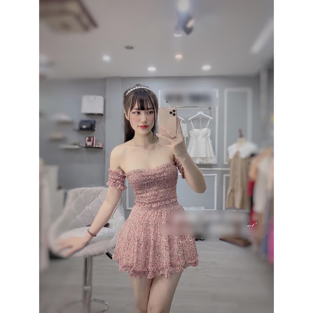 Set Trễ Vai Chun Ngực Chân Váy Cực Xinh | BigBuy360 - bigbuy360.vn