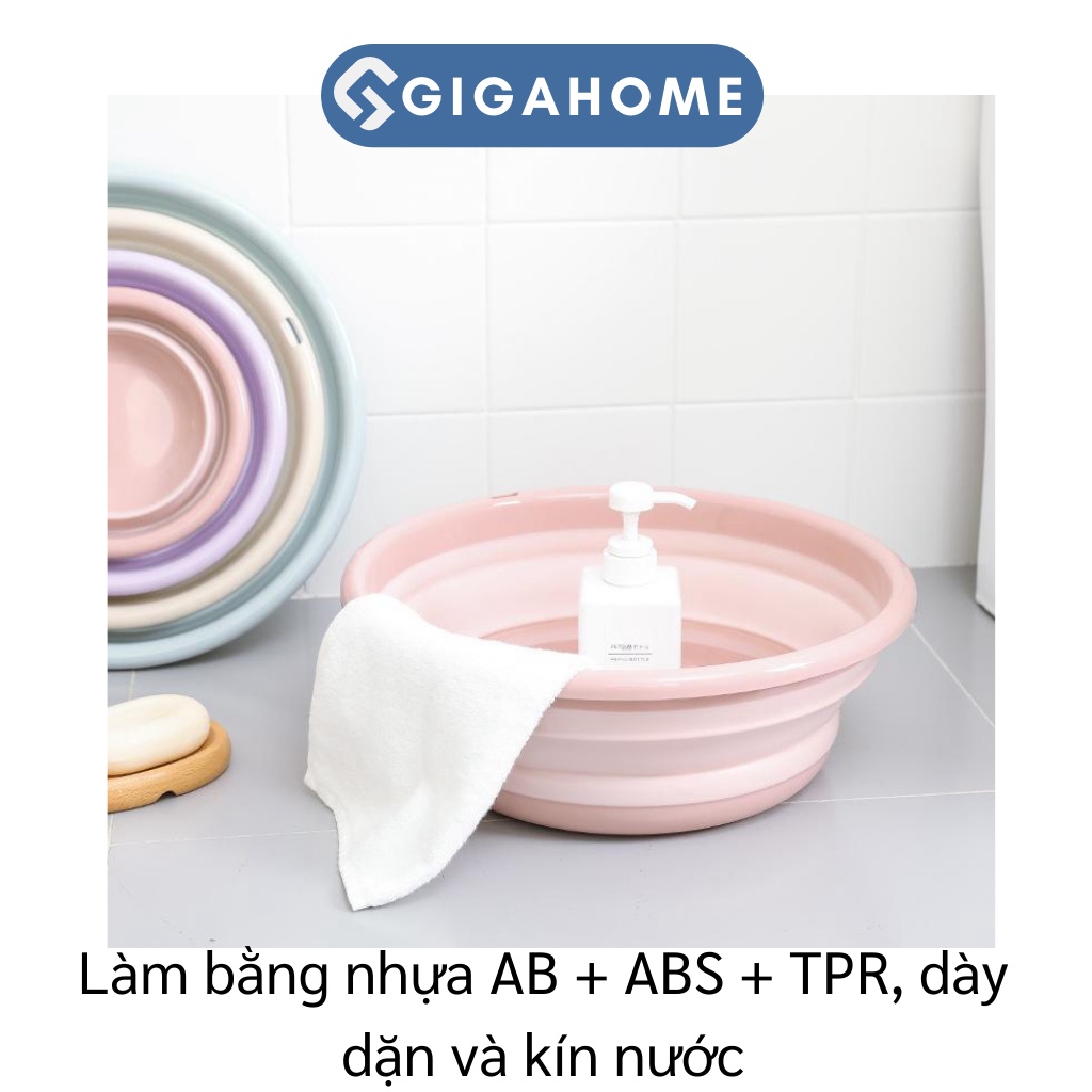 Thau Chậu Rửa Mặt Xếp Gọn Silicone Mang Đi Du Lịch, Cho Sinh Viên GIGAHOME Loại Nhỏ 5809