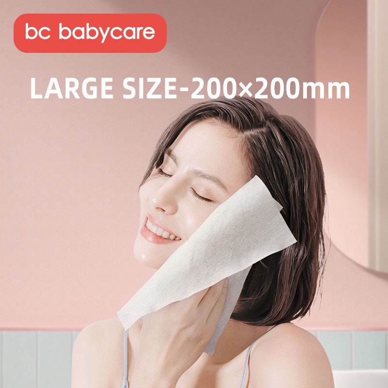 Khăn mặt cotton BC BABYCARE lau khô ướt dùng một lần