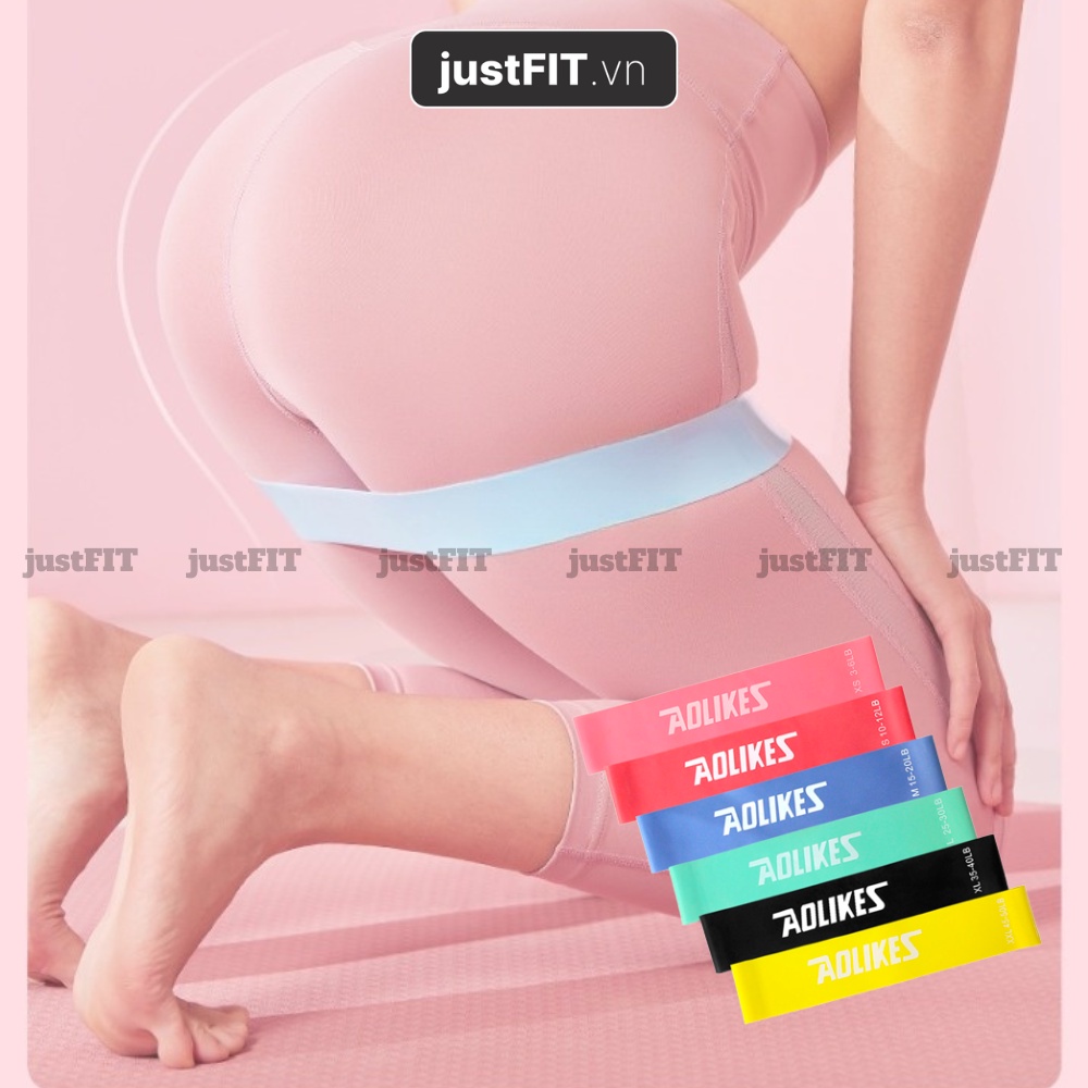 Dây kháng lực tập mông justFIT mini band, miniband Aolikes đai kháng lực tập chân, đùi, gym tại nhà