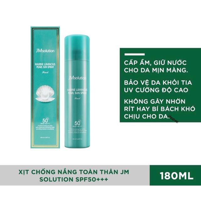 GIASOC 🇰🇷 Xịt Chống Nắng Toàn Thân Jm Solution Sun Spray SPF 50+/PA ++++ 180ml MHB2