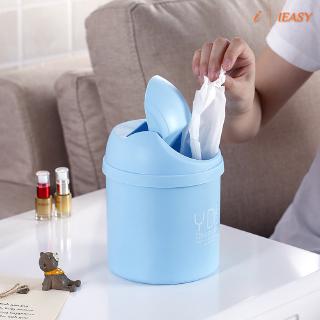 IE❤Mini Chic Small Waste Bin Desktop Garbage Basket Table Roll Swing Lid Trash Can