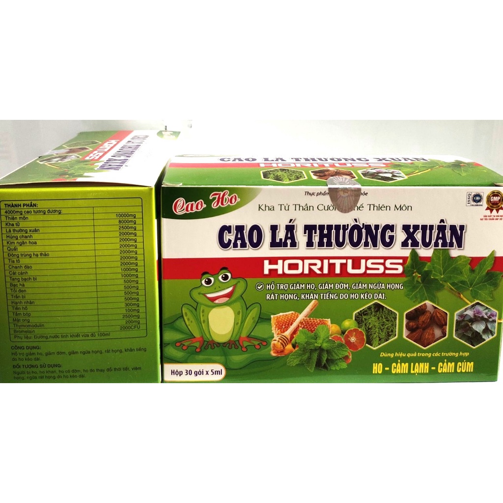Cao ho cao lá thường xuân Horituss giảm ho, làm ấm họng, giảm viêm họng, giảm đờm, hết khò khòe