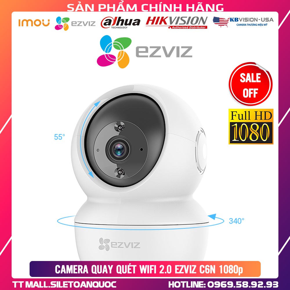 [GIÁ RẺ NHẤT] CAMERA WIFI THÔNG MINH QUAY QUÉT EZVIZ C6N 1080P, C6CN 720P - CHÍNH HÃNG