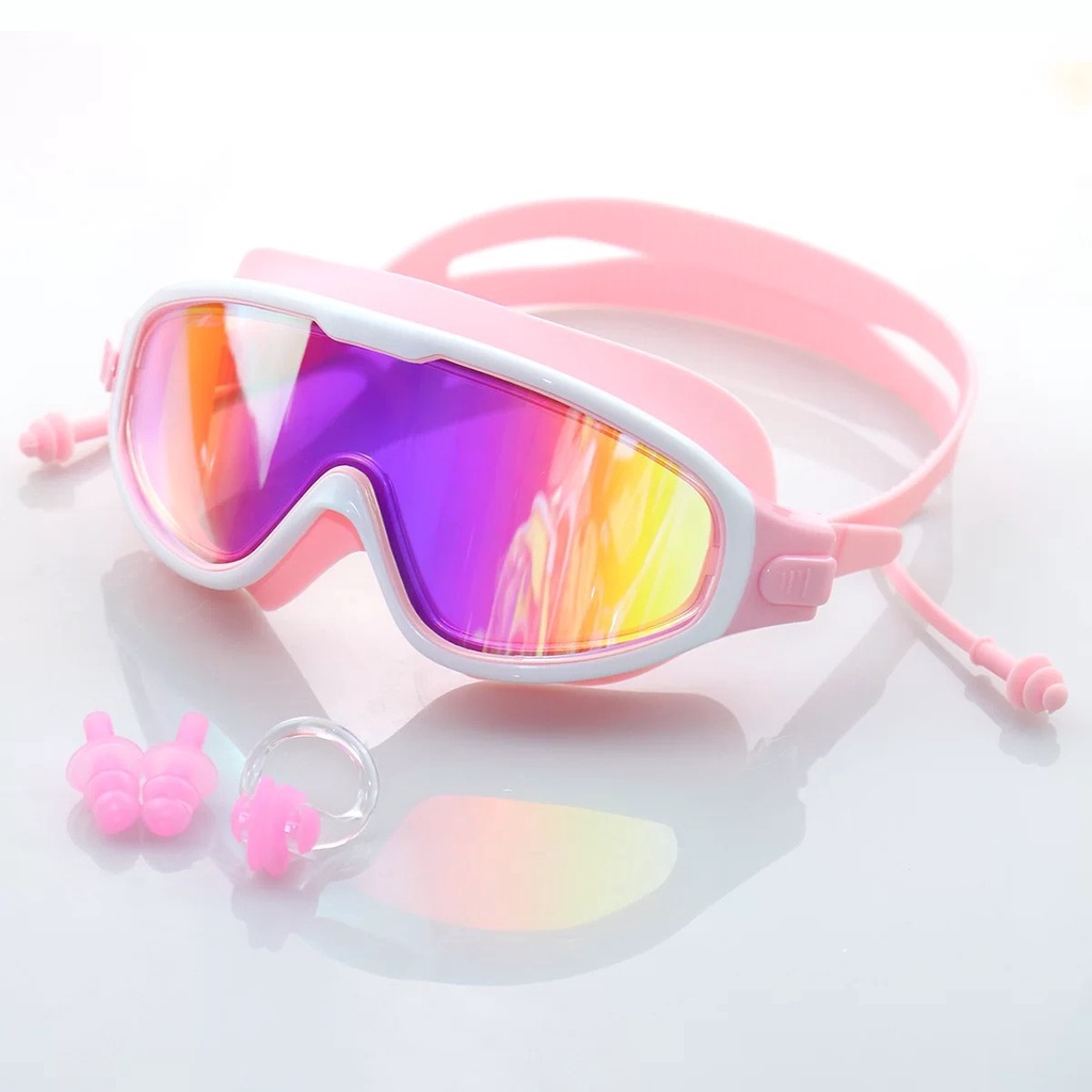 Kính Bơi Gọng Lớn Chống Sương Mù / Tia UV Thoải Mái Chuyên Dùng Cho Người Lớn Và Trẻ Em