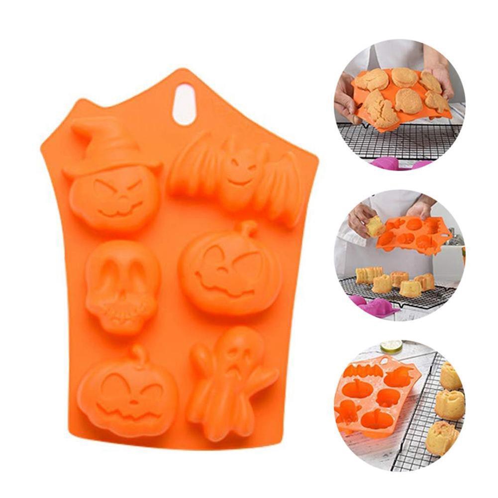 Khuôn silicon làm bánh/chocolate họa tiết người Dơi/Bí ngô/Kẹo đường chuyên dụng cho trang trí Halloween