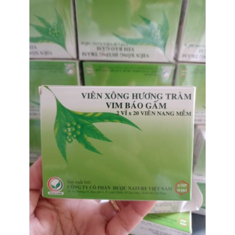 ( SIÊU THỊ 24H) Viên Xông Báo Gấm Hương Tràm 40 viên