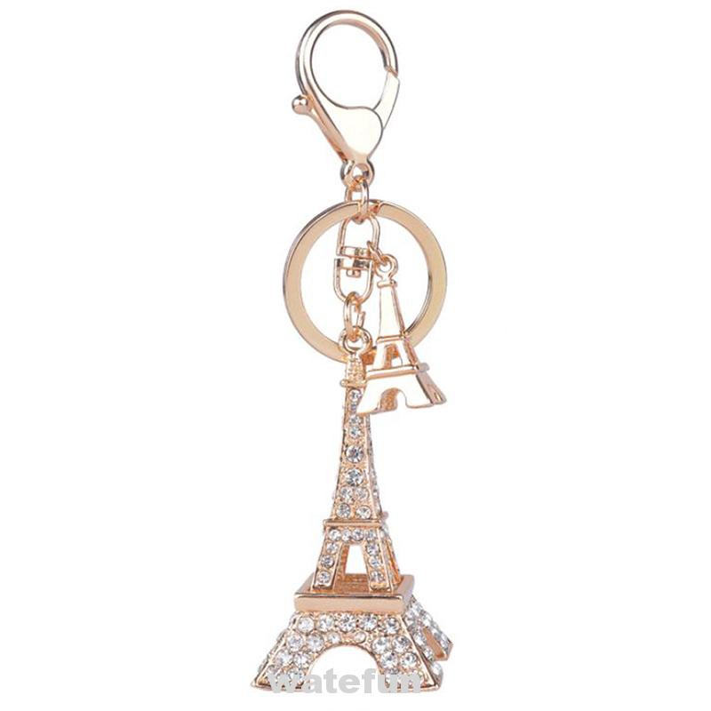 Móc Khóa Hình Tháp Eiffel Đính Đá Dễ Thương