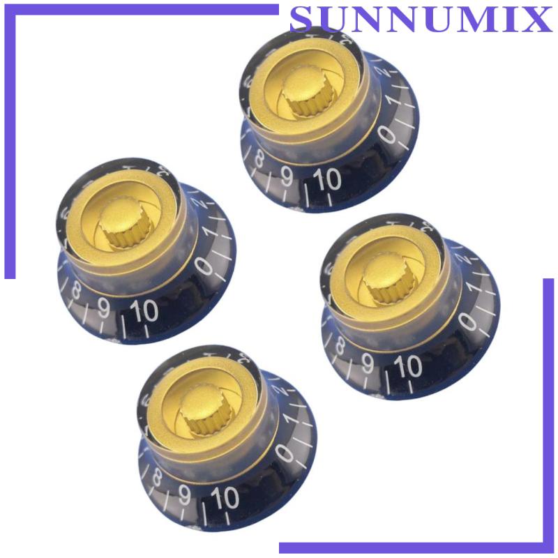 [SUNNIMIX]4x Guitar Speed Control Knobs Volume Tone Knobs (Golden + Black ) for LP Guitar