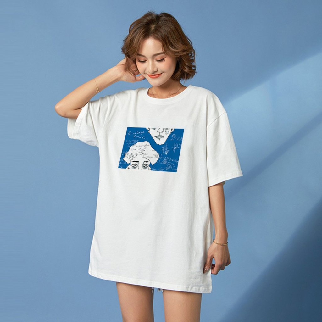 [HÀNG LOẠI 1] Áo Thun Tay Lỡ In Đồ Thị Toán Học Freesize Unisex Chất Cotton Mềm - Áo Bền Màu Không Bạc Không Phai Màu