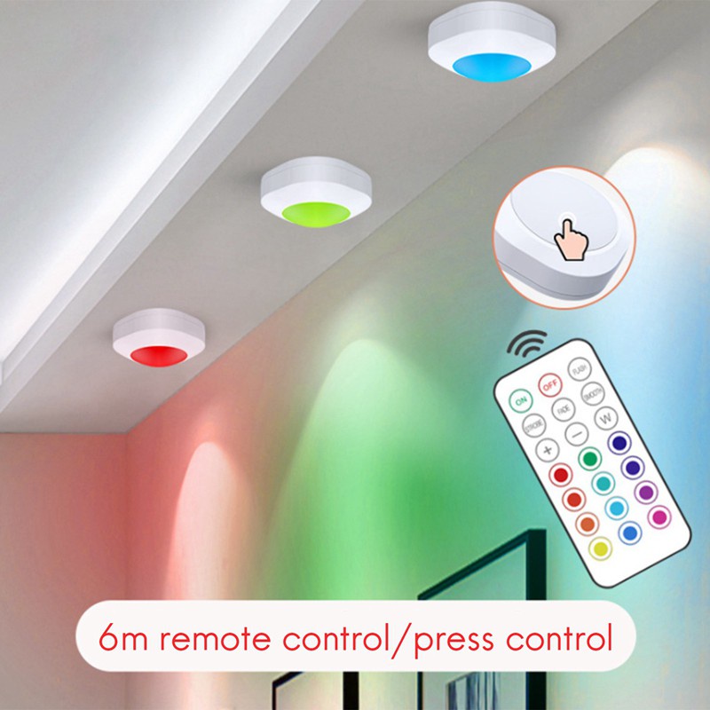 Wireless Remote Control Night Light RGB 13 Color Atmosphere Lamp LED Wall Lights Decoration for Home Cabinet Bedroom