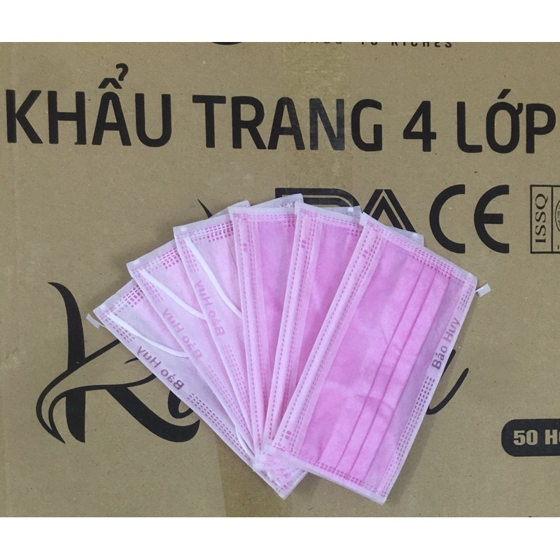 Hộp 50 Chiếc Khẩu Trang Y tế Màu Hồng