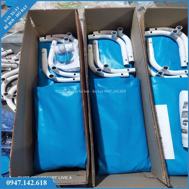 Bể bơi lắp ghép khung kim loại KT 2.2x2.2x0.6m