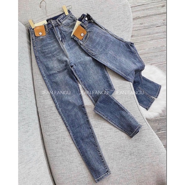 Quần jean skiny tag bò cạp cao hách dáng , quần bò nữ ôm gian  chất jean dày dặn by Jean Fangu cao cấp