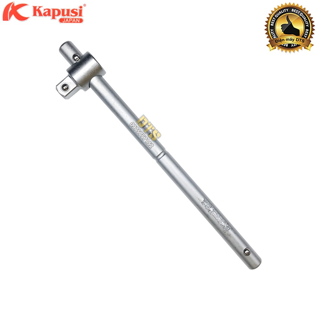 Tay nối dài khẩu đầu trượt Nhật Kapusi 1/2&quot;x10&quot;, Cần Siết Đầu Trượt (Kéo) thép cứng CR-V cao cấp