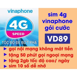 [ Siêu Rẻ ] SIM 4G Vina VD89 Trọn Gói 1 Năm Không Phải Nạp Tiền 12 Tháng Giá Tốt