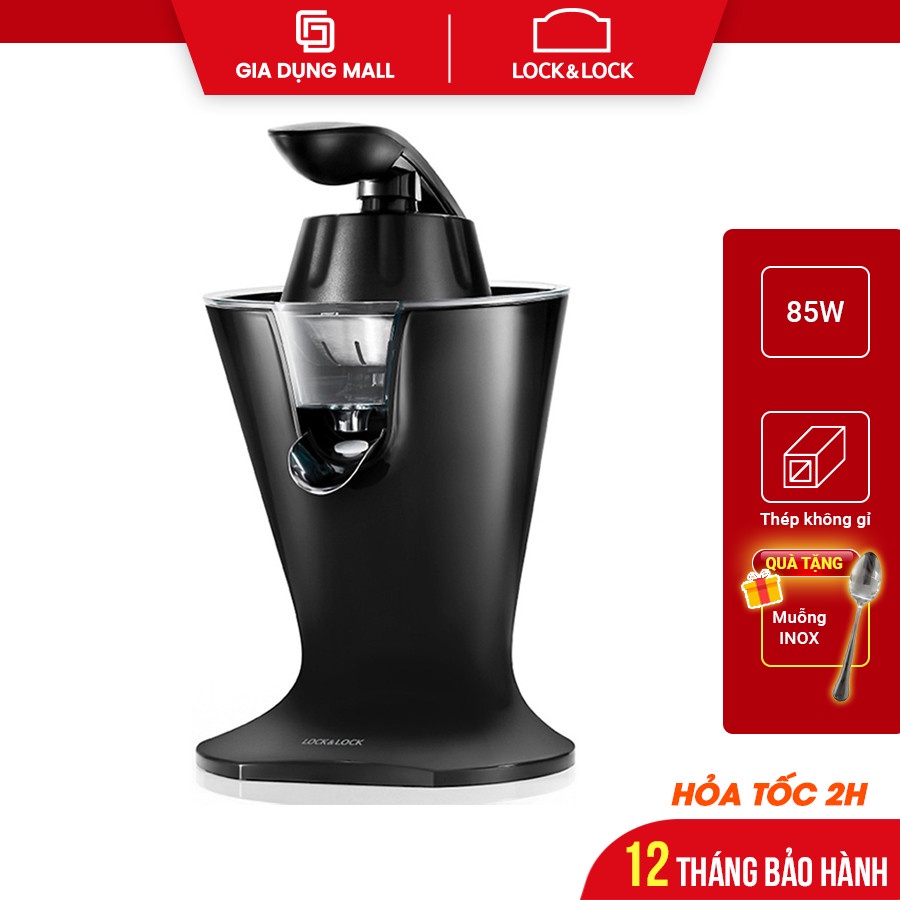 Máy vắt cam Lock&amp;Lock EJJ256BLK Handle Citrus Juicer - Màu đen - Hàng chính hãng - BH 12 tháng - giadungmall