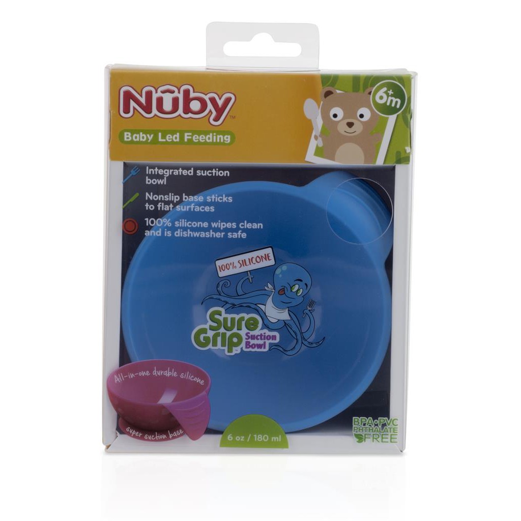 [Mã FMCGM50 - 8% đơn 250K] Bát ăn dặm Nuby chống đổ silicone