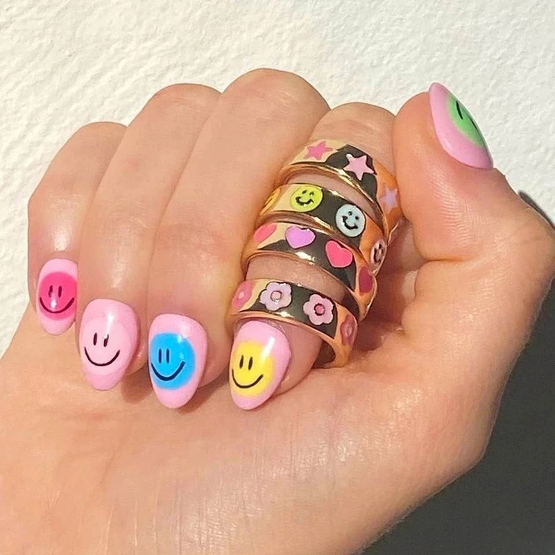 Nhẫn Đeo Ngón Tay Nhiều Kiểu Dáng Và Màu Sắc Tuỳ Chọn Phong Cách Hàn Quốc Thời Trang Cho Nữ