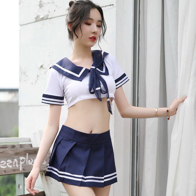 Set ( áo + chân váy + cà vạt ren ) đồ ngủ học sinh - quần áo 3 món phong cách cosplay nữ sinh quyến rũ  - Mbra94 | BigBuy360 - bigbuy360.vn