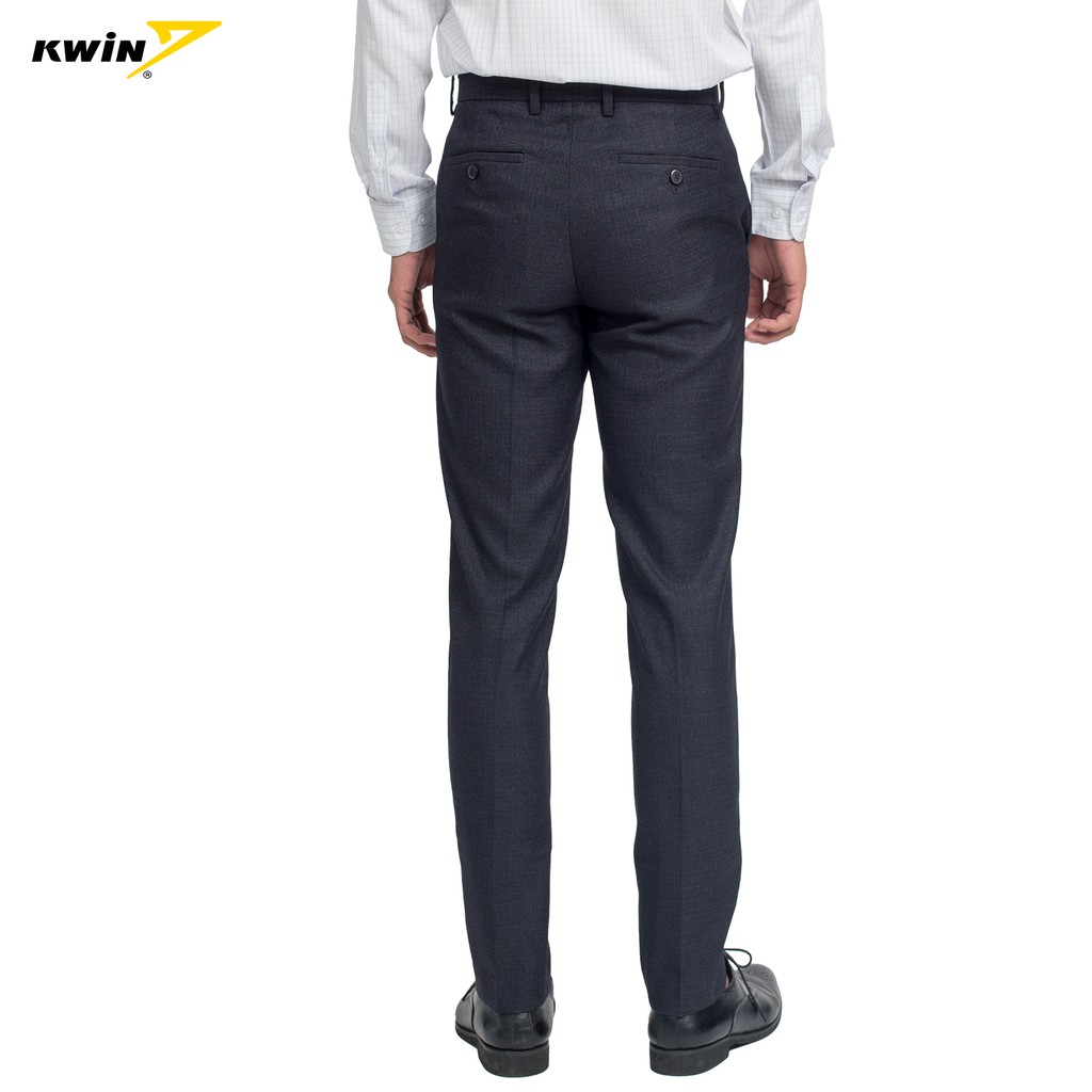 Quần Âu Nam Kwin phom Slim fit tôn dáng, họa tiết kẻ lịch lãm KTR00409