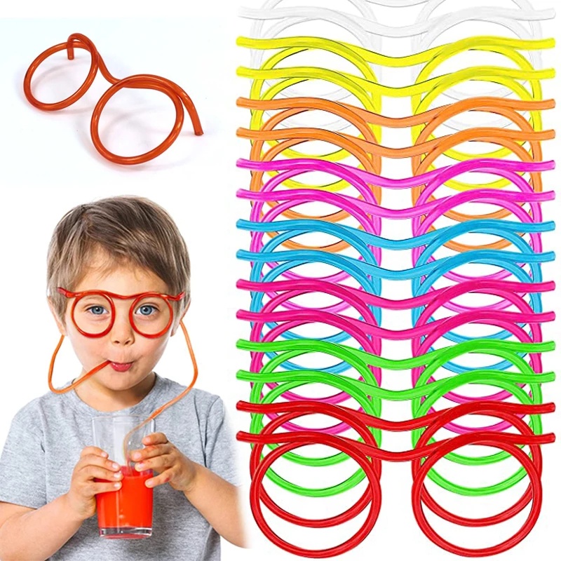 Ống Hút Gắn Mắt Kính Nhiều Màu Vui Nhộn Cho Bữa Tiệc