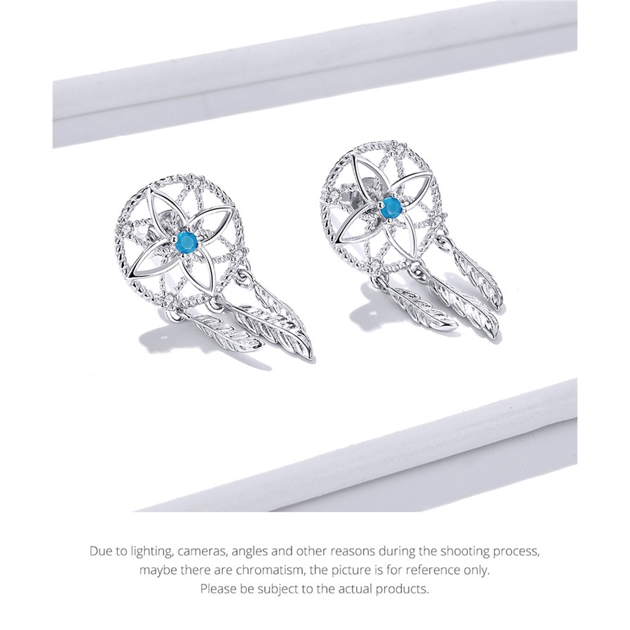 Khuyên Tai Bamoer BSE339 Từ Bạc 925 Hình Dreamcatcher