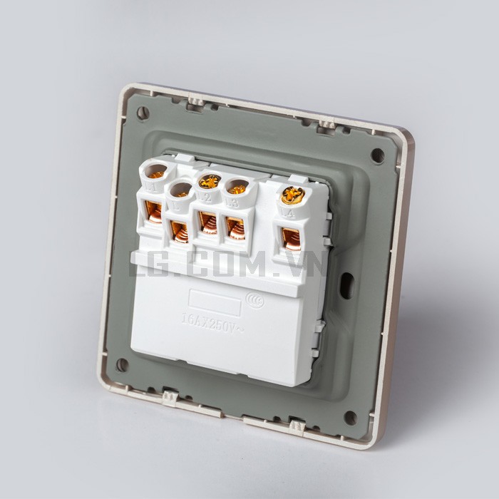 Công tắc điện LGTech mạ vàng mặt vuông cao cấp Gold Acrylic - Hàng Chính Hãng