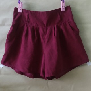 |2hand| Quần nhật ngắn vintage chất vải mịn dáng xoè nhẹ màu đỏ đô hiệu Retro girl