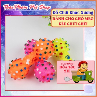 Đồ chơi hình khúc xương / quả tạ kêu chút chít dành cho chó mèo, thú cưng