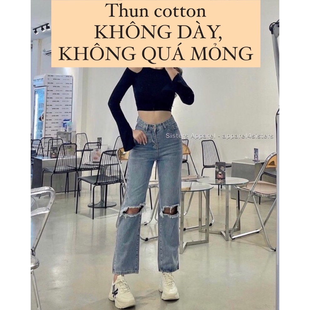 Áo crop khoét vai tay xẻ-AC080