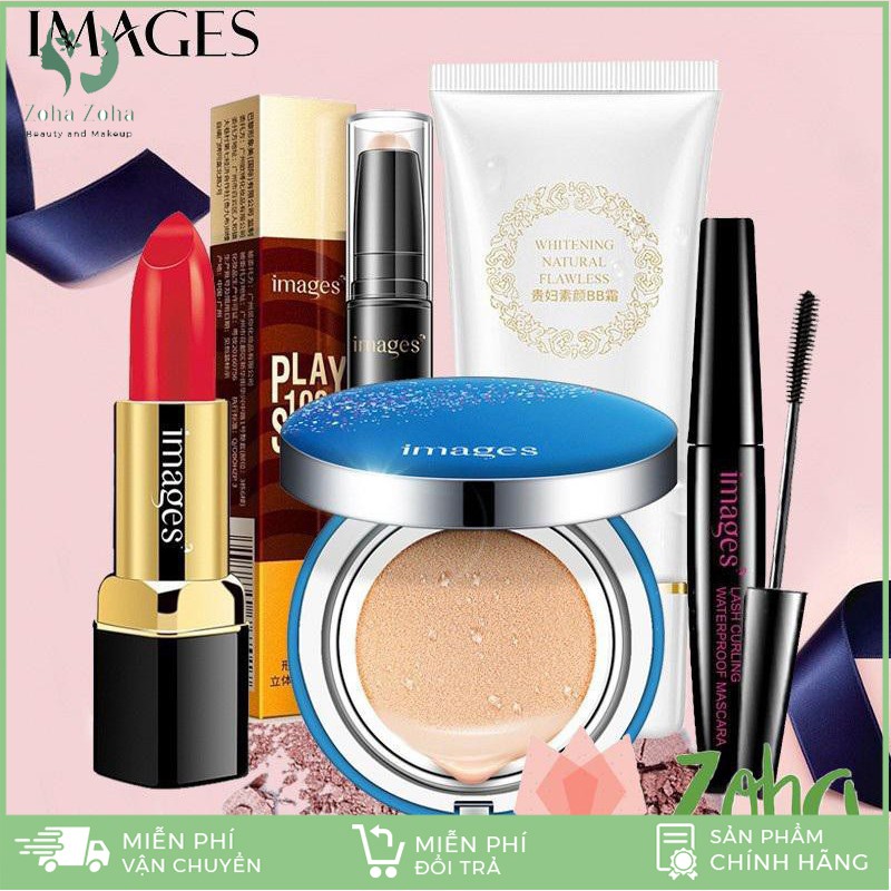 Set trang điểm IMAGES Son môi + Phấn nước + Kem BB + Bút tạo khối + Mascara ZH-46