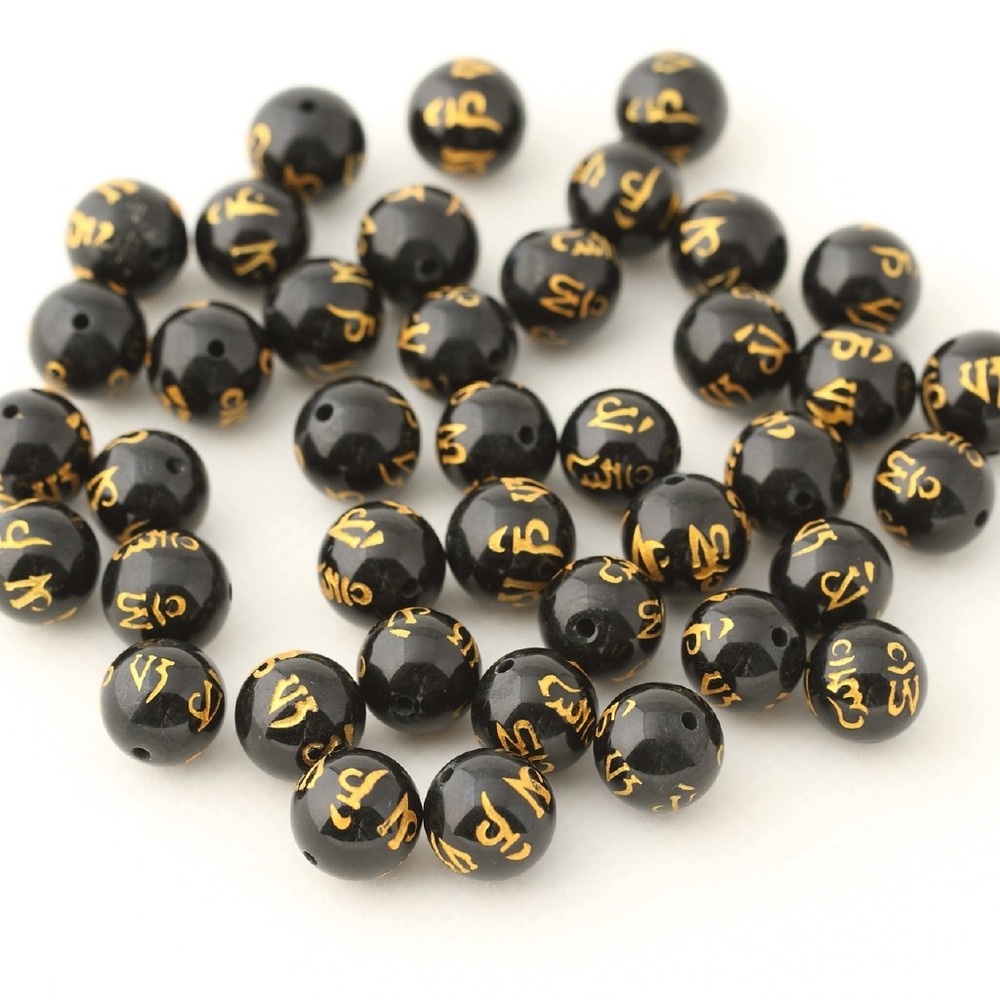 Set 50 / 100 Hạt Charm Phật Màu Đen 8mm-14mm