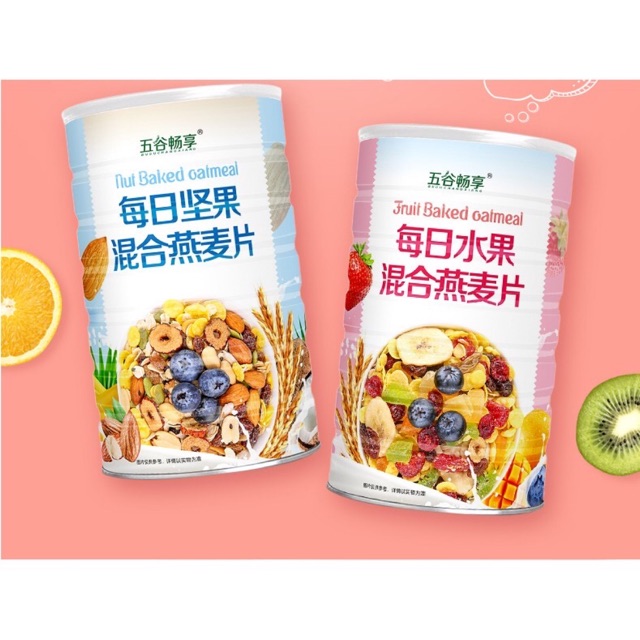 [HÀNG CHUẨN Ngũ cốc Yến mạch mix hạt, hoa quả sấy khô - Hộp 500gr