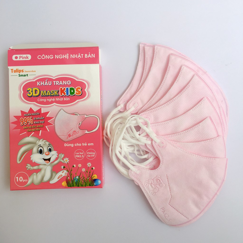 Khẩu Trang Cho Bé Tulip 3D mask kids an Toàn Cho Bé [hộp 10 cái]