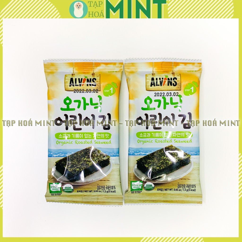 Rong biển tách muối hữu cơ Alvins, rong biển bé ăn dặm - Tạp hoá mint