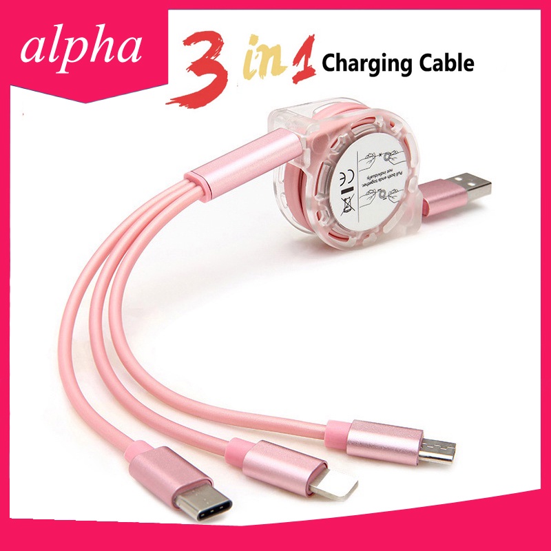 Cáp Dữ Liệu Ba Trong Một ĐT Di động đa Chức Năng Cáp Sạc Nhanh Micro USB Tpye-c