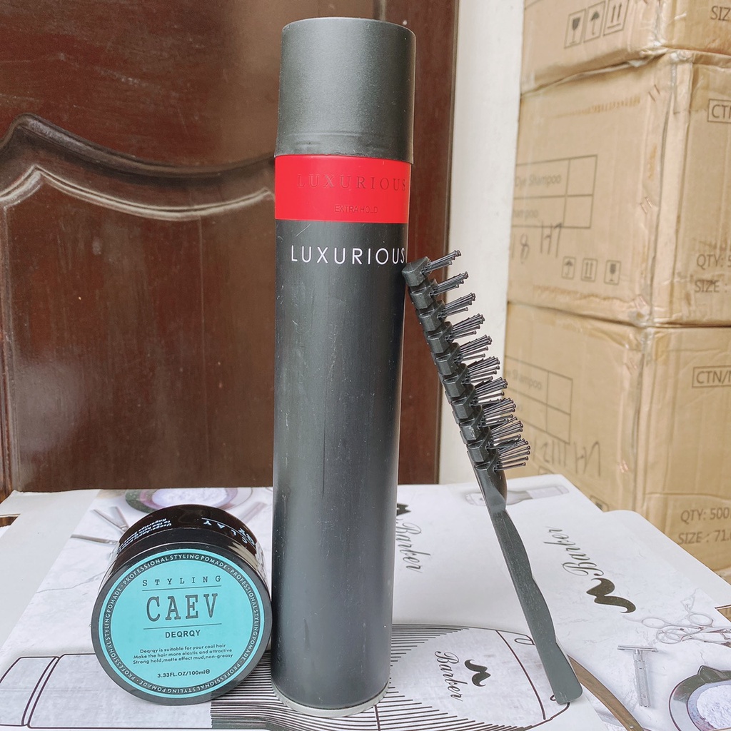 Combo Sáp vuốt tóc STYLING CAEV và Gôm Xịt Tóc Luxurious