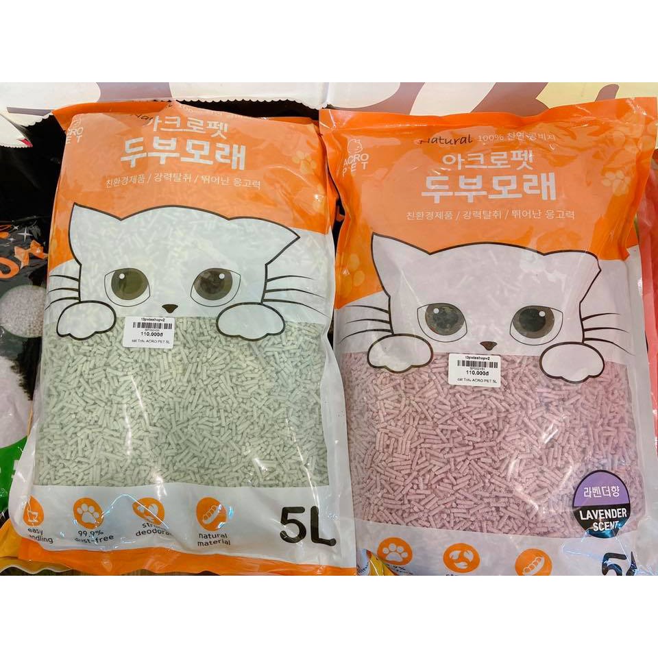 cát tofu ACRO PET 5L dành cho mèo