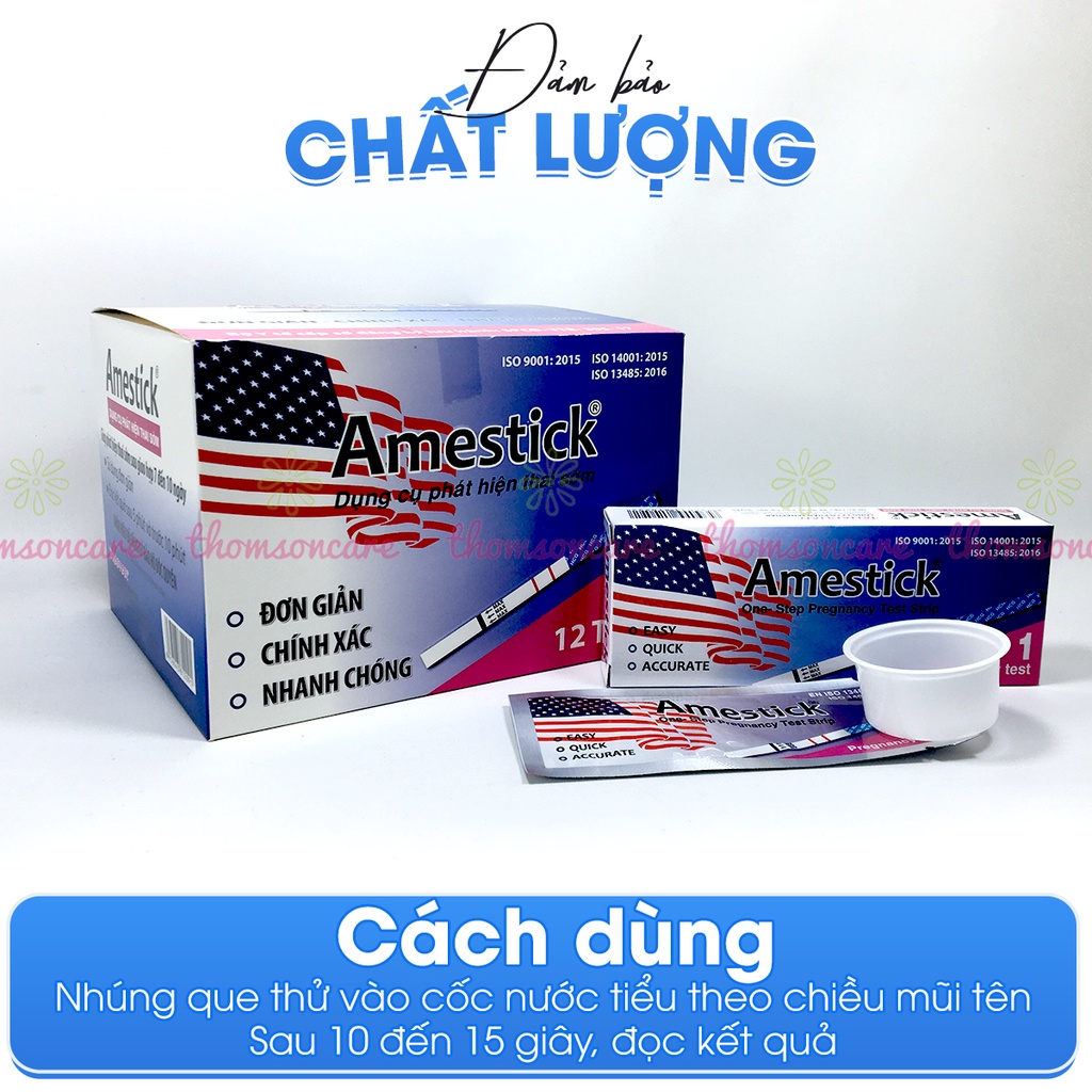 Que thử thai Amestick - Test thử thai nhanh