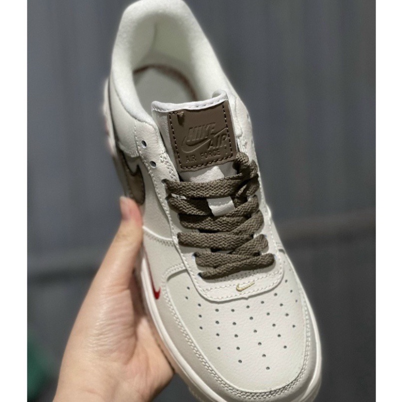 Giày Sneaker AF1 Vệt Nâu,Da Xịn, Đế Air Bản Đẹp Dành Cho Nam Nữ