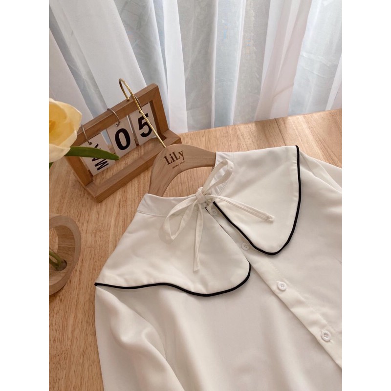 Sơ mi cổ viền tay loe (ib chọn màu)