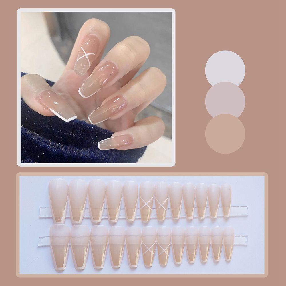 Hộp 24 Móng Tay Giả Múa Ba Lê Trang Trí Nghệ Thuật