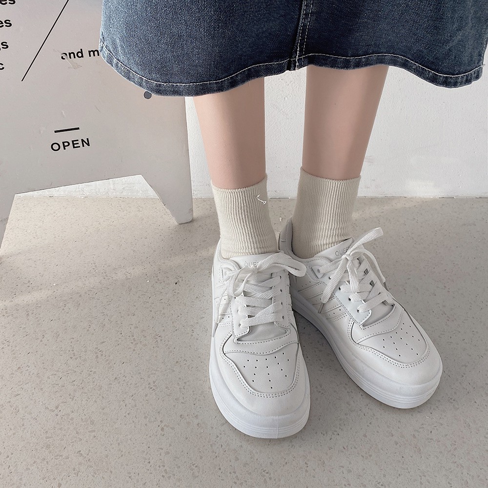 Giày thể thao nữ giayBOM full trắng đế cao 3 cm B1161 | BigBuy360 - bigbuy360.vn