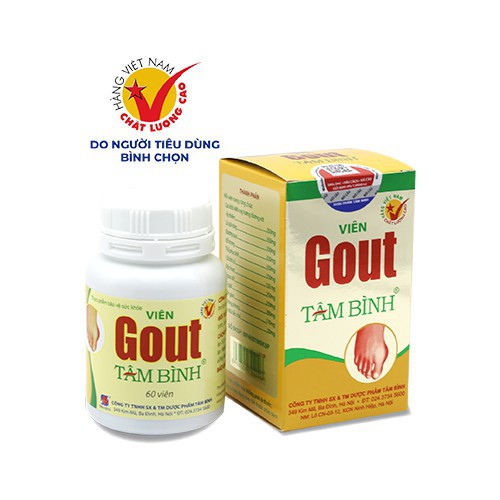 Viên gout tâm bình lọ 60 viên